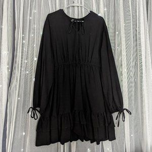 Shein Curve Tie Neck Witchy Ruffle A-line Dress Plus Size 4X